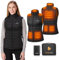 Sevdiea Gilet Chauffant Femme avec Batterie Incluse de 16000mAh 7.4V, Gilet Chauffant Electrique, Gilet sans Manche Chauffante, pour les Sports de Plein Air (Noir, 2XL)