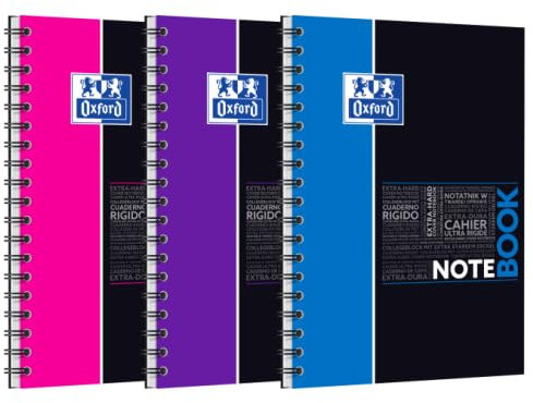 Set di 5 notebook studenteschi rel. Integrale B5, 160 p./80 fogli 90 g/m², a righe 7 mm, colori assortiti (3)