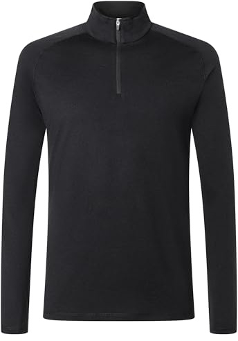 super.natural M ARCTIC230 1/4 ZIP Merino Longsleeve Herren - Wärmendes Herren Langarmshirt für kalte Wintertage aus Merino-Polyester-Mix, Geruchsabweisendes Funktionsshirt