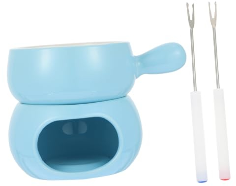 BESTonZON Keramik-schokoladenfondue Topf Käseerhitzer Aus Haushalts-schokoladenfondue Mit Kerzenhalter Käsefondue Schmelztiegel Eisfondue Mit Gabeln