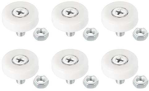 PATIKIL 22mm Schubladenrollen, 6er Pack Kunststoff-Schubladenrollen mit Kugellager, kleine Rolle mit Muttern als Ersatz