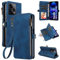 Dtdepth Handyhülle für Xiaomi Redmi Note 12 Pro 5G Hülle mit Kartenfach Geldbörse Magnetverschluss Schutzhülle Klapphülle Ständer Handytasche Leder Tasche Wallet Flip Case Cover - Blau
