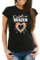 MoonWorks® Damen T-Shirt Fasching Karneval Konfetti im Herzen Kostüm-Ersatz Verkleidung Funshirt Frauen schwarz S