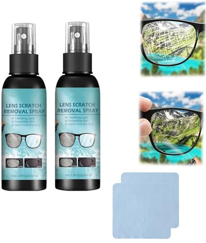Lens Scratch Remover,Eye Glass Cleaners Spray, Eyeglass Scratch Remover, Repair Lens Glass Grinding Scratch for Sunglasses Screen Cleaner Tools (2 Pcs)