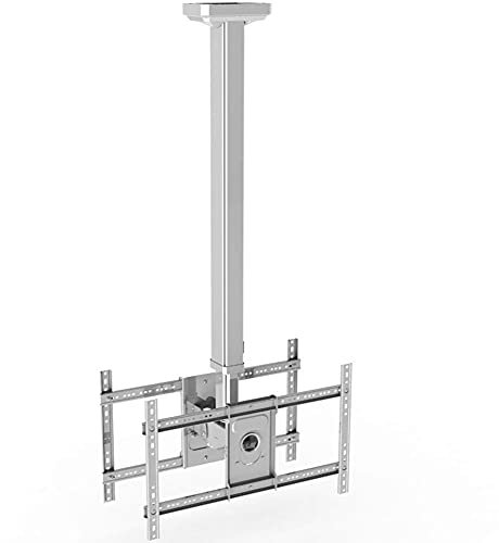 Soporte de TV, Soporte de TV de Techo de Pantalla Doble para Tensiones de Panel Plano de 32-55 Pulgadas, Soporte de Poste de TV Giratorio Colgante Articulado Altura Ajustable para Sala de Estar