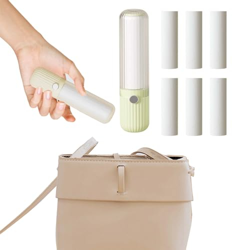 Conveniente Rotoli di Lanugine WISIRENT, Togli Peli Animali Rotoli Adesivi per Peli Portatile Spazzola Levapelucchi per Vestiti, Divano, Peli di Gatto, Peli di Cane e Tappeto (7 Rotoli + 1 Manico)