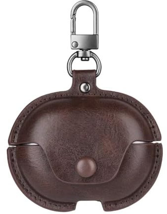 LIUZIHAN Cover Compatibile con Xiaomi Redmi Buds 4, PU Pelle Custodia, con Gancio Portachiavi, AntiGraffio, Protettiva Case Cover per Xiaomi Redmi Buds 4.(Marrone)