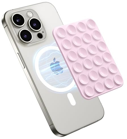 GONEZ Supporto magnetico a ventosa per custodia MagSafe, impugnatura adesiva in silicone rimovibile per iPhone 12/13/14/15/16, selfie e video a mani libere per TikTok e Instagram Influencer/Creator