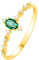 KnBoB 0.18ct Smaragd mit Diamant Ring, Damen Ring 18K Gold Natur Oval Trauringe Ringe Gr. 62 (19.7)