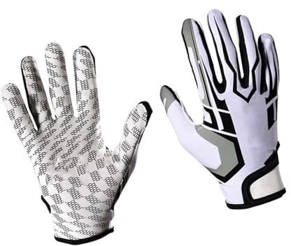 Guanti da battuta da baseball Guanti da football americano Traspiranti da uomo Softball da battuta Guanti sportivi con dita intere Guanti con bandiera antiscivolo per adulti e (M)