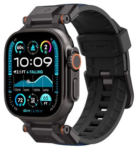 Spigen DuraPro Armor Correa de metal duradera Compatible con Apple Watch Ultra 2/1 49mm, Series 10 46mm, Series 9/8/7/6/5/4/SE 45mm, 44mm - Azul Marino