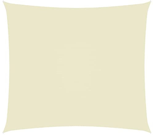 ShGaxin Sonnensegel, Sichtschutz Balkon, Balkon Sonnenschutz, Sonnenschutzsegel,Regenschutz Balkon, Seitenmarkise, Sichtschutz Terrasse, Oxford-Gewebe Rechteckig 4x5 m Cremeweiß