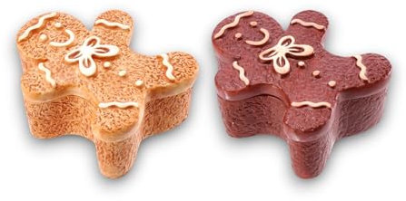 Barattolo Scatola Natalizia in Ceramica Omino zenzero Babbo Natale 20x16x7 cm Porta cioccolatini Biscottiera Decorazione di Natale idea regalo marrone beige 14x11x6 cm (14x11x6 cm)