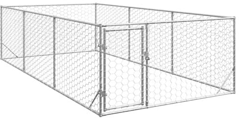 vidaXL Canile esterno per cani Porta 2x4x1 m Acciaio galvanizzato Gabbia per cani da esterno Grande Gabbia per Cani recinti all'aperto per Cane