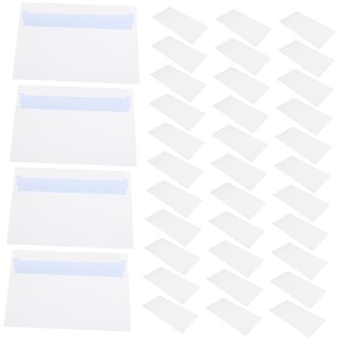 NUOBESTY 1set Release Paper Envelope Business Envelopes Mailing Envelopes Letter Size Invitation Envelopes Photography Mailers Sturdy Mailers Cardboard Envelopes Office Envelopes White 50pcs