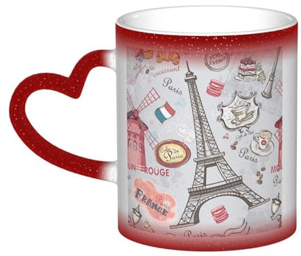 ZORIN Keramiktasse für Kaffee, Milch, Tee, Keramik, hitzeempfindlich, Farbwechsel, Kaffeetassen, Eiffeltuch, Frankreich, Dessert, Neuheit, Galaxie, Teetasse für Büro, Zuhause, Morgen, Getränke,