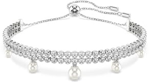 Swarovski Ariana Grande X Kristall und Perle weiches Armband in Rhodium-Finish – Teil der Ariana Grande x Capsule Kollektion