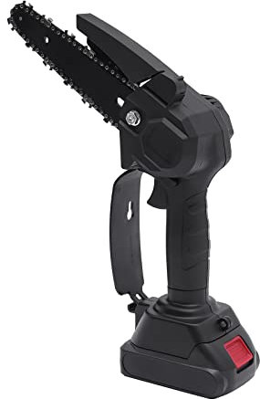 Chainsaw Long Reach Cordless Electric Chainsaw with 2* Poles, Charger and Guide Plate, 550w Protective Baffle One-Hand Chain Saw Black Wood Cutter Woodworking for Wood Cutting Tree Trimming