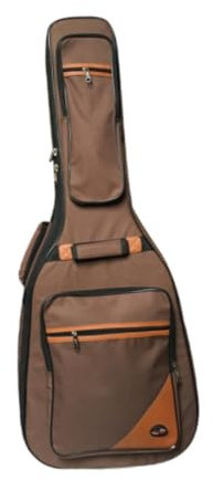 Generic Akustik -Gitarren -Bag -Gitarrenkoffer 42 Zoll mit Taschen für Zubehör Rucksack Reisekoffer, Braun