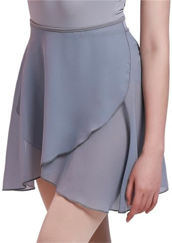 SHBHWS Ballettröcke mit Seitenschlitz Erwachsene Chiffon Ballett Tanz Spitze-up Rock Frauen Mädchen Gymnastik Wrap Rock Ausbildung Ballett Röcke Ballett Core Tanzen(Gray)