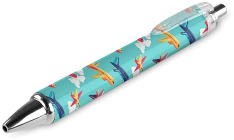 FJQWKLF Bunte, fliegende Flugzeug-Kugelschreiber mit einziehbarer Tinte, 0,5 mm feine Spitze, Schreibstift, Bürobedarf, 1 Stück