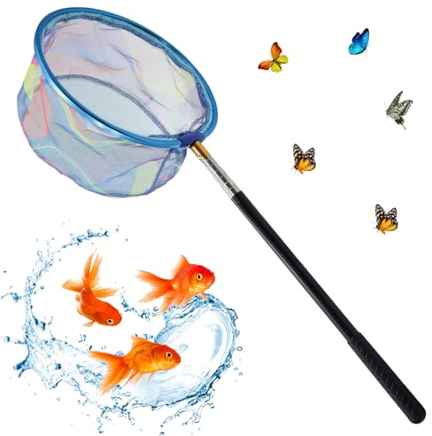 CONNECTION Teleskop Kescher Kinder 41-150 cm Schmetterlingsnetz mit Teleskopstange Kinder Fischernetz Fangnetz Kinderkescher Geeignet für Insekten Fische Angeln Outdoor Strand Teich Garten Pool