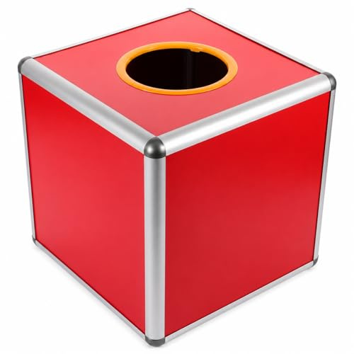 Cuwrlirht 30CM Red Lottery Lucky Box Square Raffle Ball Game Box Multifunctional Storage Ticket Card Bonus Ball Storage Container