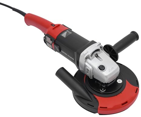 Ponceuse à béton 180 mm, fraise à béton 1580 W avec 6 vitesses (600-3000 tr/min), réglage de la vitesse et aspiration de la poussière, meuleuse de nettoyage et d'angle polyvalente, noire