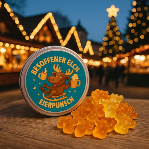 Besoffene Elch – Eierpunsch Elche aus der Dose Scherzartikel Lustige Geschenkidee Party-Brüller Spaßgeschenk Wichteln 70g