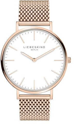 Liebeskind Berlin Damen Armbanduhr LT-0511-MQ Edelstahl in IP Roségold,Weiß am Edelstahlband