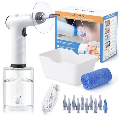 Nettoyeur Oreille, Nettoie Oreilles à 4 Modes, Nettoyage électrique pour les Oreilles, Nettoyeur Oreilles rechargeable, avec 10 Embouts