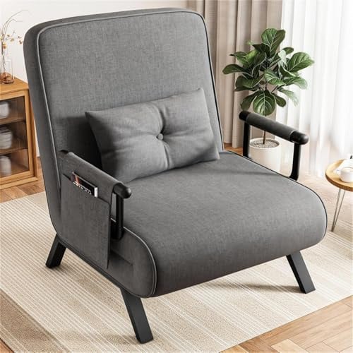 YOUDENOVA Schlafsessel mit Bettfunktion, 4-in-1, 184×63 cm, Dunkelgrau