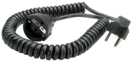 Bachmann 672 Schutzkontakt-Spiralverlängerung 230V/16A, schwarz, 4,0 m