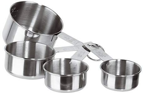 Paderno 42616-04 Misurini 6/8/12.5/25 ml, Acciaio Inox