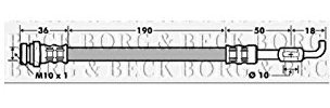 Borg & Beck BBH7471 Brake Hose To Fit Kia Picanto 1 0 1 1