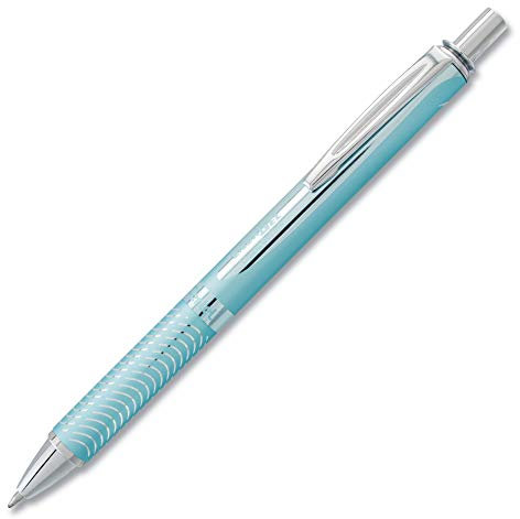 Pentel BL407LS-A EnerGel Liquid-Gel-Roller Sterling mit matt-blaue Oberfläche, Strichstärke 0.35 mm, Kugeldurchmesser 0.7 mm, schwarz, 1 Stück (1er Pack)