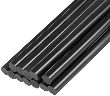 sourcing map 12 Stück Heißklebestifte für Klebepistole 0,44 Zoll x 10,6 Zoll Schwarz