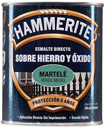 Hammerite Esmalte directo sobre hierro y óxido, Martelé, Color Verde Medio, 750 ml (Paquete de 1)