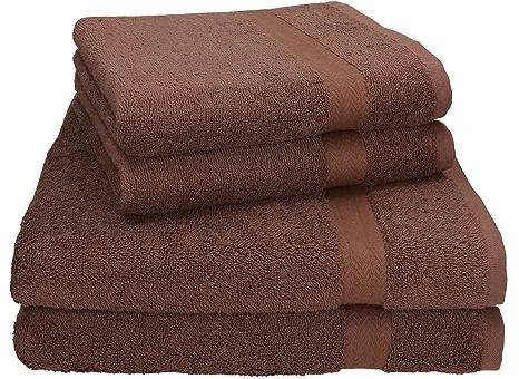 Betz Premium Handtuch Set 4-teilig – 2 Duschtücher 70×140 cm & 2 Handtücher 50×100 cm, 100% Baumwolle 470 g/m², saugstark & weich, Oeko-TEX® Farbe nuss