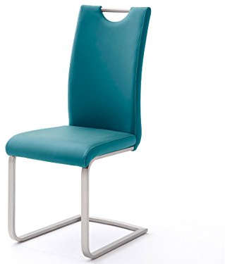 möbelando Schwingstuhl Freischwinger Küchenstuhl Stuhl Küche Stühle Miafle I (4er Set) (Petrol)