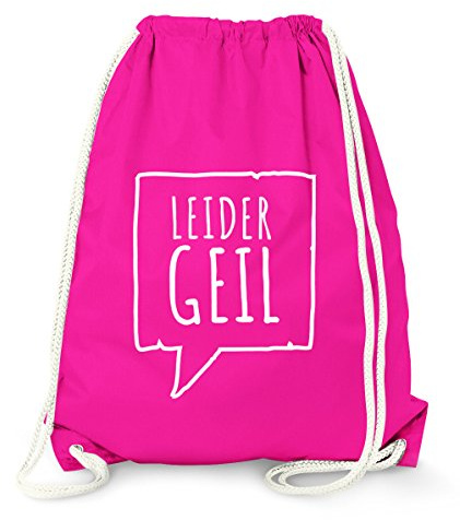MoonWorks Turnbeutel Leider Geil Hipster Beutel Tasche Jutebeutel Gymsac Gymbag Fuchsia unisize