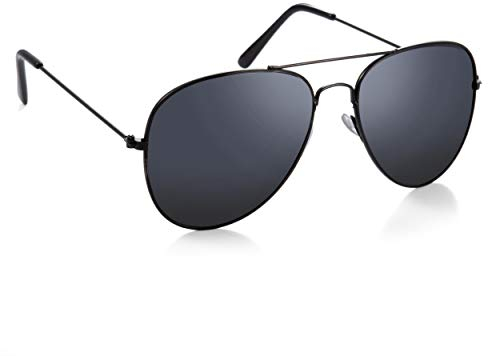 Komonee Pilot Style Black Sunglasses Designer Unisex Mens Womens UV400 Classic Shades Great For Cycling Golf Fishing Sports