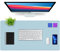 K Knodel Schreibtischunterlage, 80cm x 40cm PVC-Leder Tischunterlage, Wasserdichte Laptop Unterlage für Büro (Hellblau)