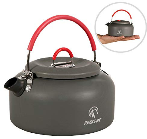 REDCAMP 0.8L Mini Outdoor Camping Kettle, Aluminum Water Pot with Carrying Bag, Compact Lightweight Tea Kettle