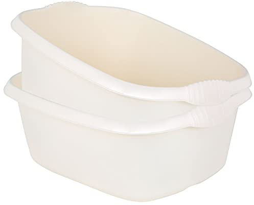 Lot 2 saladiers rectangulaires Crème 12l 39x32cm