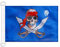 AZ FLAG Bootflagge Pirat Nacht Blau 45X30Cm - Piraten Bootsfahne 30 x 45 Cm Marine Flaggen