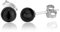 NKlaus Paar echte Onyx Ohrstecker 925 Sterlingsilber rhodiniert 6mm Ohrringe Damen rund 3776