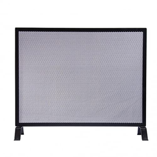 Grille de Protection pour cheminée, Grille Pare-feu modèle économique en Fer forgé Coloris Noir - Hauteur 55 x Longueur 66,5 cm