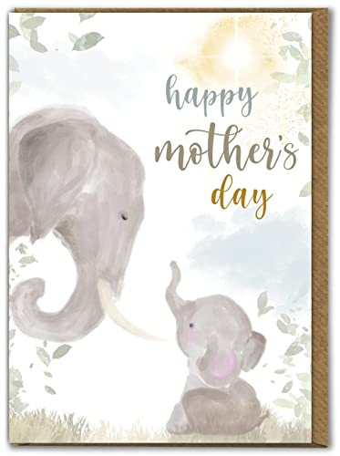 Brainbox Candy - Cute Mother's Day Card For Mum - 'Elephant Mother's Day' - Card For Mam - From Son Daughter 1st Mothers Day
