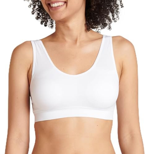 Jockey Modern Micro Seamfree Padded Bralette - gepolsterter Damen BH ohne Bügel, Bustier mit herausnehmbaren Cups, ohne störende Nähte, in Weiß
